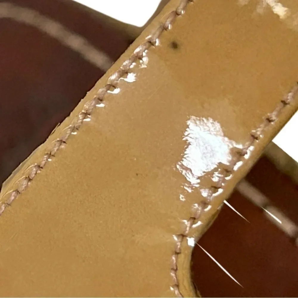 Christian Louboutin Beige Patent Leather Bilbao 120 Wedges Size 39